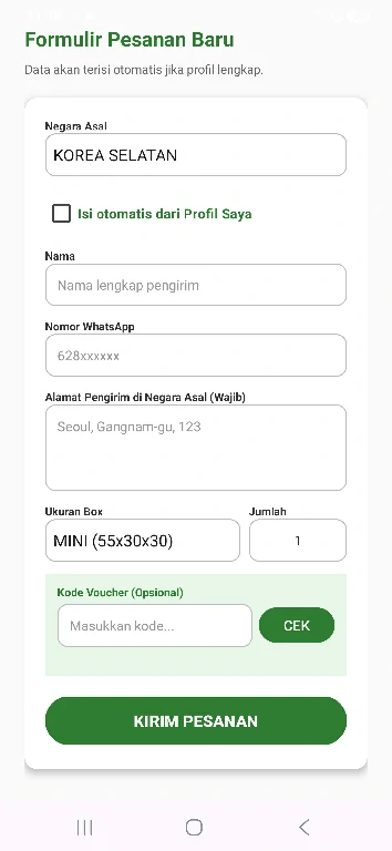 Fitur eCargo: Order